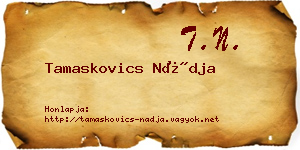 Tamaskovics Nádja névjegykártya